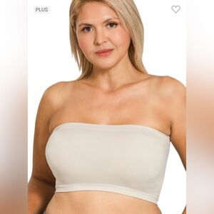 Zenana Outfitters Plus Sand Beige Cream Bandeau